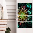 thumbnail image 1 of Fleur Fractale Brillante Parfaite en Vert - Impression sur Toile Florale, 1 of 3