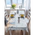 thumbnail image 3 of Blue Beige Coastal Rectangle Tablecloth, Beach Starfish Summer Eucalyptus Ombre Waterproof & StainResistant Tablecloth, Washable Oil-proof Table Cover for Dining/Party/Wedding/Buffet 60x102 In, 3 of 9