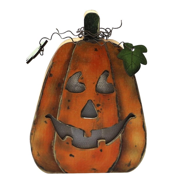 Madera Con Pilas De Luces Led De Calabaza Para Decoración De Halloween sonducket HA042879-01