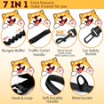 thumbnail image 3 of SHIQI-5.2-6 Ft Reflective Strong Bungee Dog Leash Retractable Shock Absorbing Dog Leash Quick Release Leads Rope with Car Seatbelt Buckle and Double Padded Handle for Medium Large Dogs, 3 of 4