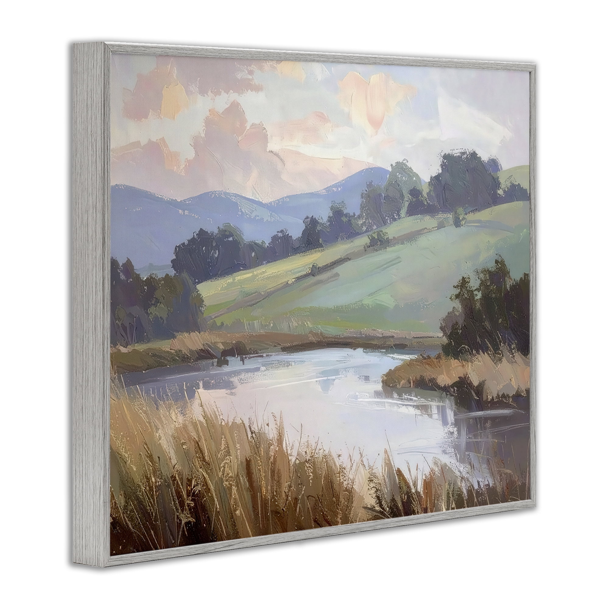 Stupell Industries Subtle Distant Mountains Gray Framed Giclee Art, design by Alonza Saunders