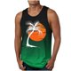 thumbnail image 1 of Camiseta sin mangas de cuello redondo para hombre, estampada, informal, deportiva, elástica, de moda, de poliéster., 1 of 4