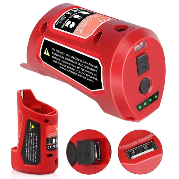 Battery Charger Converter USB Adapter for Milwaukee 12V Lithium Battery N12