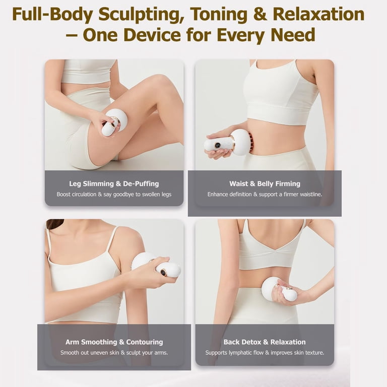 Eettsy Massager - Lymphatic Drainage Massager & Cellulite Massage Tool,  Vacuvia for Cellulite Massage Tool for Full Body with Heat, Light, Vibration,  with Essential Oil & Acupoint Map - Walmart.com