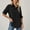 #0210-Black, variant on Womens UPF 50+ Sun Protection Roll-Up Sleeve Button Down Shirt with Utility Pockets
