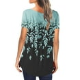 thumbnail image 3 of Baqcunre Women's Round Neck Button-Up Short Sleeve Casual T-Shirt Women Clothing Graphic Tees Shirts for Women,Womens Fashion Womens Tops Mint Green M, 3 of 6