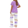 thumbnail image 4 of Fantaslook Womens Pajamas Sets Crewneck Short Sleeve Printed 2 Piece Outfits Set Tie Dye Casual Loungewear with Pockets, 4 of 9