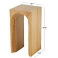 thumbnail image 3 of DecMode 12" x 24" Brown Wood Cutout Arch Accent Table, 1-Piece, 3 of 9