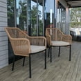 thumbnail image 2 of Flash Furniture Kallie Aluminum/Wicker Patio Club Chairs - Set of 2 - White, 2 of 9