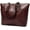 Coffee, variant on CoCopeanut Oiled Waxed Leather Tote Bag for Women Large Capacity Handbag Retro Shoulder Bag Commuter Satchel