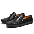 thumbnail image 3 of Men's Casual Loafers Slip On Leather Shoes Male Lightweight Driving Shoes Moccasins Classic Penny Loafer Flats Boat Shoes Outdoor Walking Shoes, 3 of 17