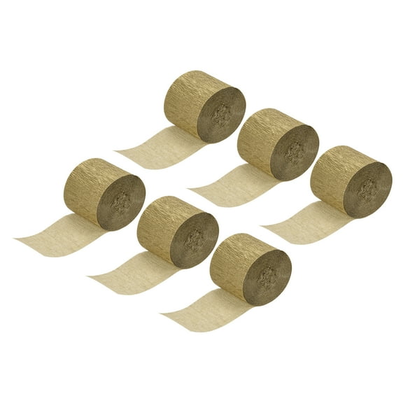 Uxcell Crepe Paper Streamer 32ft Long 1.37 Inch Wide, Gold Tone 12 Pack