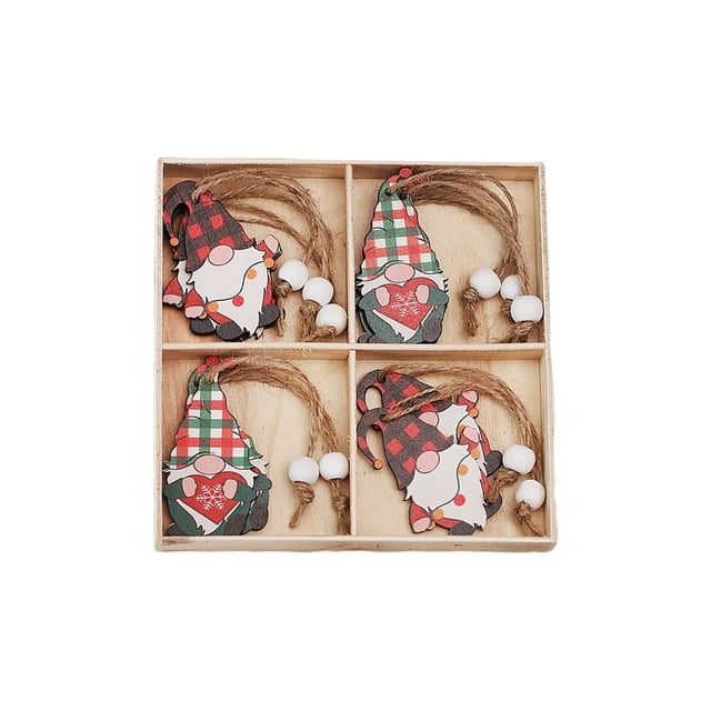 Billuyoard Paquete de 12 colgantes de Navidad muñeco sin rostro colgante chimenea pared ventana estante decoración del hogar fiesta Festival ornamento Kits de decoración para fiestas Tipo 1 Billuyoard HA069277-01