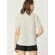 thumbnail image 5 of Blusa De Gasa Con Cuello Peter Pan Y Manga Corta Con Lunares Para Mujer Blanco crema M, 5 of 6