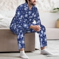 thumbnail image 7 of Fotbe Beautiful Snowflake Butterfly Pattern Long Sleeve Pajama Set for Men,Sleepwear Set,2-piece Loungewear Set,Soft PJs Comfy Nightwear with Pockets-Large, 7 of 7