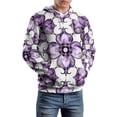 thumbnail image 2 of POBUDS Hoodie, Regular Fit Sporty Pullover Hooded Sweatshirt for Men Women Purple Flower 2XL, 2 of 6