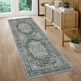 thumbnail image 5 of Abstract Geometric Area Rug 2x6FT - Stain & Slip Resistant for Home, green, 5 of 14