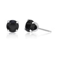 thumbnail image 1 of 6 mm Created Blue Sapphire Round Solitaire Stud Earrings for Women in 925 Sterling Silver with Push Back September Birthstone Jewelry by Lavari Jewelers, 1 of 5