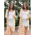 thumbnail image 5 of Zeagoo Womens Crochet Kimono Cardigan Open Front Knit Hollow Out Lightweight Cover Up with Tassel, 5 of 7