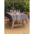 thumbnail image 3 of Outdoor Tablecloth with Umbrella Hole for Patio/Picnic/Party/Camping, Purple Floral Waterproof Table Cloth Rectangle Table Cover Washable, Modern Farmhouse Leaves Brown Striped (54"x 80"), 3 of 8