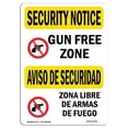 thumbnail image 1 of SignMission OS-SN-A-1218-L-11546 12 x 18 in. OSHA Security Notice Sign - Gun Free Zone Bilingual, 1 of 1