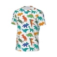 thumbnail image 6 of Wukai Colorful Dinosaur Print Men's Short-Sleeved Mesh T-Shirt,Quick-Dry Short Sleeve Workout T-Shirt-6X-Large, 6 of 8