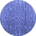 thumbnail image 1 of Ahgly Company Indoor Round Abstract Blue Modern Area Rugs, 6' Round, 1 of 4