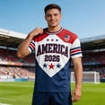 thumbnail image 4 of Fgvctg Men USA National Soccer Jersey Print American Flag Football T-Shirt, 2026 Soccer Cup USA Patriotic Short Sleeve Sports Fan Tee Training Uniform Red L, 4 of 5