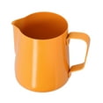 thumbnail image 1 of Frothing Pitcher, 400ml Stainless Steel + PTFE Frothing Jug With Comfortable Handle For Home For Kitchen Orange, 1 of 8