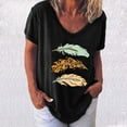 thumbnail image 2 of USSUMA Plus Womens Tops Dressy Casual Short Sleeve Crewneck Women's Shirts and Blouses Oversized Funny Graphic T-Shirts for Female Trendy Cute Feather Graphic Tunic Top Summer, 2 of 4