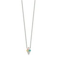 thumbnail image 2 of Auriga Fine Jewelry 925 Sterling Silver Polished and Textured Multi-color Enameled Ice Cream Cone with 2 Inch Extension Necklace for Women 18", 2 of 6