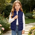 thumbnail image 5 of Kids Sleeveless Puffer Vest Zip Up Quilted Jacket with Flap Pockets Size 10-12, 5 of 9
