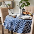 thumbnail image 4 of Nautical Blue Lattice Tablecloth 70 Round, 4 of 8