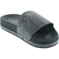 thumbnail image 7 of Bamboo Womens Dazzling-01S Open Toe Jeweled Rhinostone Slide Flip Flops Flat Sandal Slippers, 7 of 7