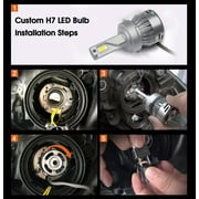 Lasfit H7 LED Headlight Bulbs Custom for Kia Hyundai Mitsubishi with Retainer Adapter Super Bright 60W 6000LM 6000K White (2Pcs)
