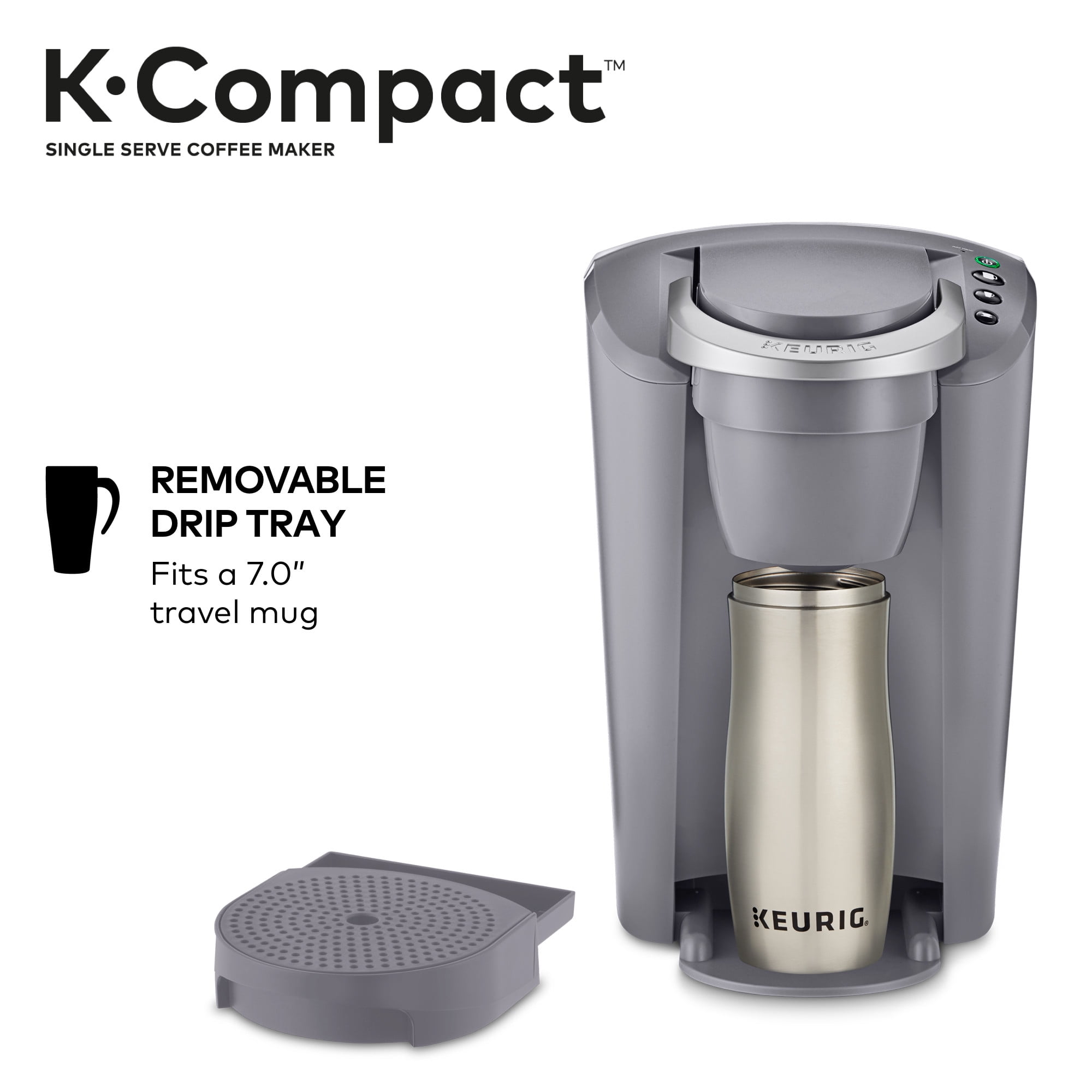 Color of the face home Single Serve Coffee Maker For K Cup & Ground Coffee,  With Bold Brew, One Cup Coffee Maker,Fits Travel Mug, (Grey)