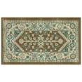 thumbnail image 2 of (2 pack) Mainstays Persian Border Medallion Loop Print Brown Blue Indoor Accent Rug, 1'8"x2'10", 2 of 9
