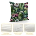thumbnail image 4 of COMIO  Watercolor Cactus Throw Pillow Cover Green Plants Succulent on Desert Exotic Blossom Cozy Square Cushion Case for Men Women Room Home Decor  White, 4 of 5