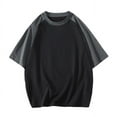thumbnail image 3 of Birdeem Chemises pour Hommes Col Rond Chandail Patch Couleur Manches Courtes Haut Chemise Manches Courtes Col Rond Haut/chemise, 3 of 8