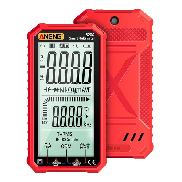 620A Digital Multimeter 6000 Counts Digital Display True RMS Resistance Diode Capacitance Temperature Frequency Measure ,High Efficiency