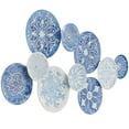 thumbnail image 5 of DecMode Blue Metal Plate Wall Decor with Embossed Details, 5 of 7