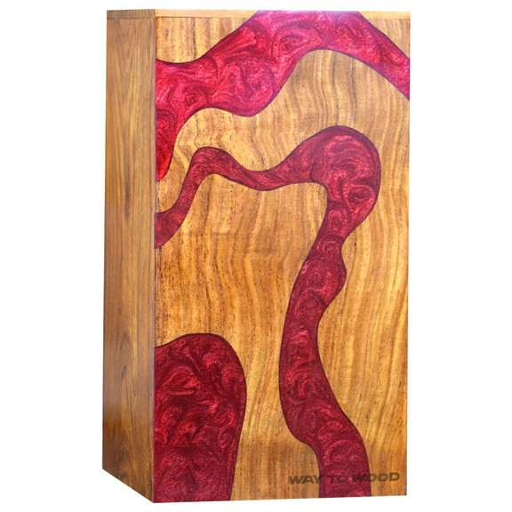 Wooden Urn for Human Ashes Adults, Men & Women - Handcrafted Urns with Resin Inlay - Unique Memorial Urn Box for Ashes - Cremation Urns for Burial or Home Display