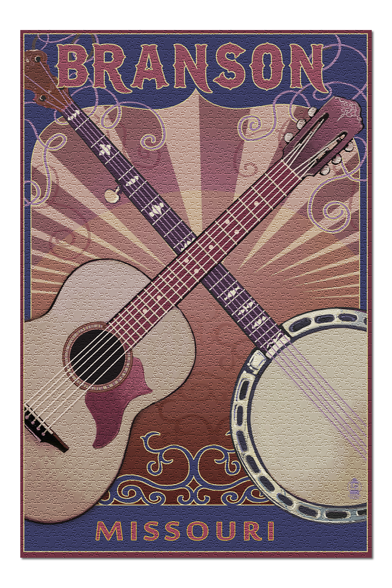 Branson, Missouri Guitar and Banjo (20x30 Premium 1000 Piece Jigsaw