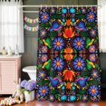 thumbnail image 6 of Boho Mexican Texture Shower Curtain Set with Hooks, Abstract Floral Bird Waterproof Fabric Bathroom Curtains Decor Home Accessories,Stall 36 X 72 Inch, 6 of 9