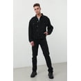 thumbnail image 3 of Men's Buttoned Regular Fit Jean Jacket Black, 3 of 6