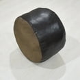 thumbnail image 2 of Round Shaped Goat Leather Handmade Eco-Friendly Chocolate Brown Pouf - Round Shape Pouf, 14" x 14"x 14", Plain Solid Pouf, Goat Leather Pouf, Recycled Cotton Fill Stuffed Pouf, Leather Seating Pouf, 2 of 5