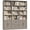 Gray, variant on Hiphuta 71" Tall Triple Row 4-Tier Bookcase with 12 Open Cubes, 59" Wide Extra Large Display Bookshelf with 4 Doors and 2 Drawers, for Office Living Room, Green