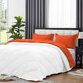 thumbnail image 4 of D.N.G. BEDDINGS 5 Piece Luxury Reversible Diamond Pattern Comforter Set Premium Super Soft, All Season 800 TC, 100% Egyptian Cotton Full/Queen Size Orange/White Solid Color, 4 of 7