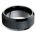 thumbnail image 2 of Silly Kings Jewelry 10mm Black Tungsten Carbide Ring Comfort Fit Wedding Band Brushed Finish (10), 2 of 3