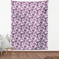 thumbnail image 4 of Ambesonne Leafy Design Fabric by the Yard Upholstery, Simple Dreamy Leaves, 10 Yards, Eggplant Pale Blue Ivory, 4 of 5